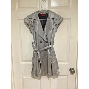 Alice + Olivia Metallic Silver Small Wrap Dress Vintage